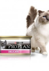Pro Plan Delicate консервы для кошек мусс с индейкой и рисом в банке 85 гр.